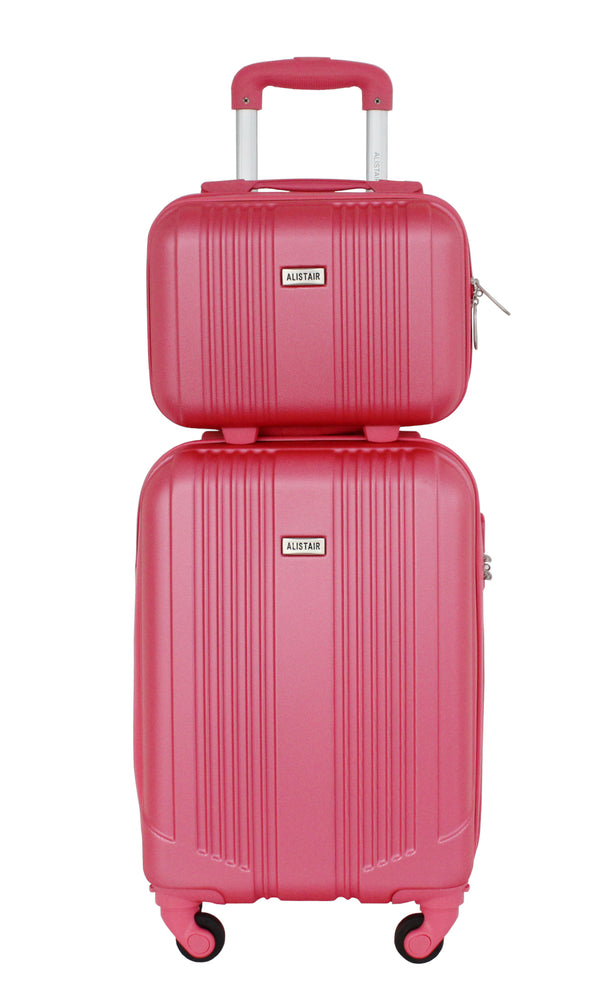 Valise cabine 52cm et Vanity Alistair - Collection Airo 2.0 - 4 roues - ABS ultra résistant - Rose