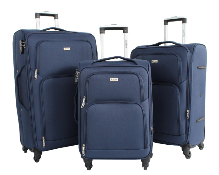 Set de 3 Valises 58cm-68cm-78cm Alistair - Collection Plume 2.0 - 4 roues - Toile souple