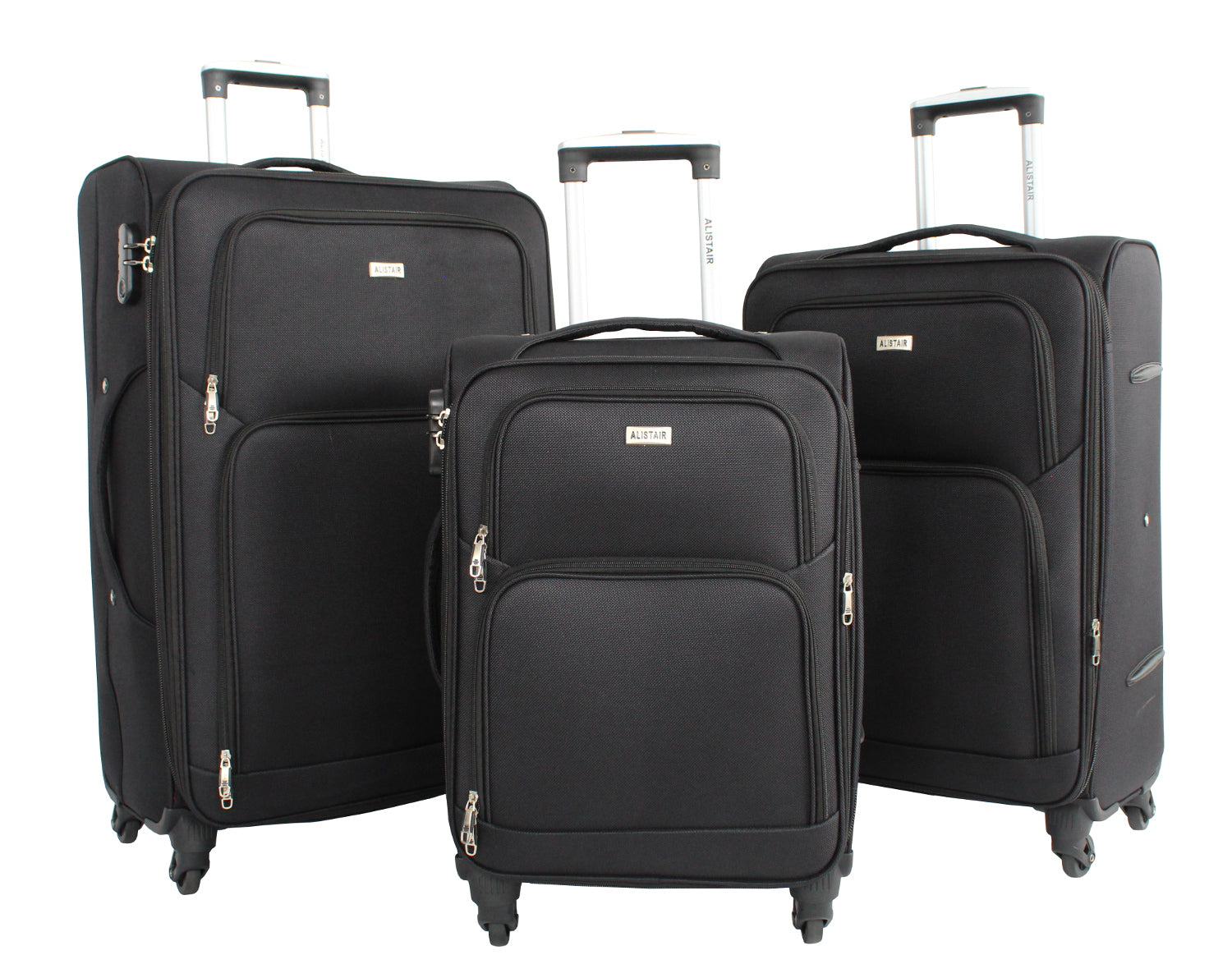 Set de 3 Valises 58cm-68cm-78cm Alistair - Collection Plume 2.0 - 4 roues - Toile souple