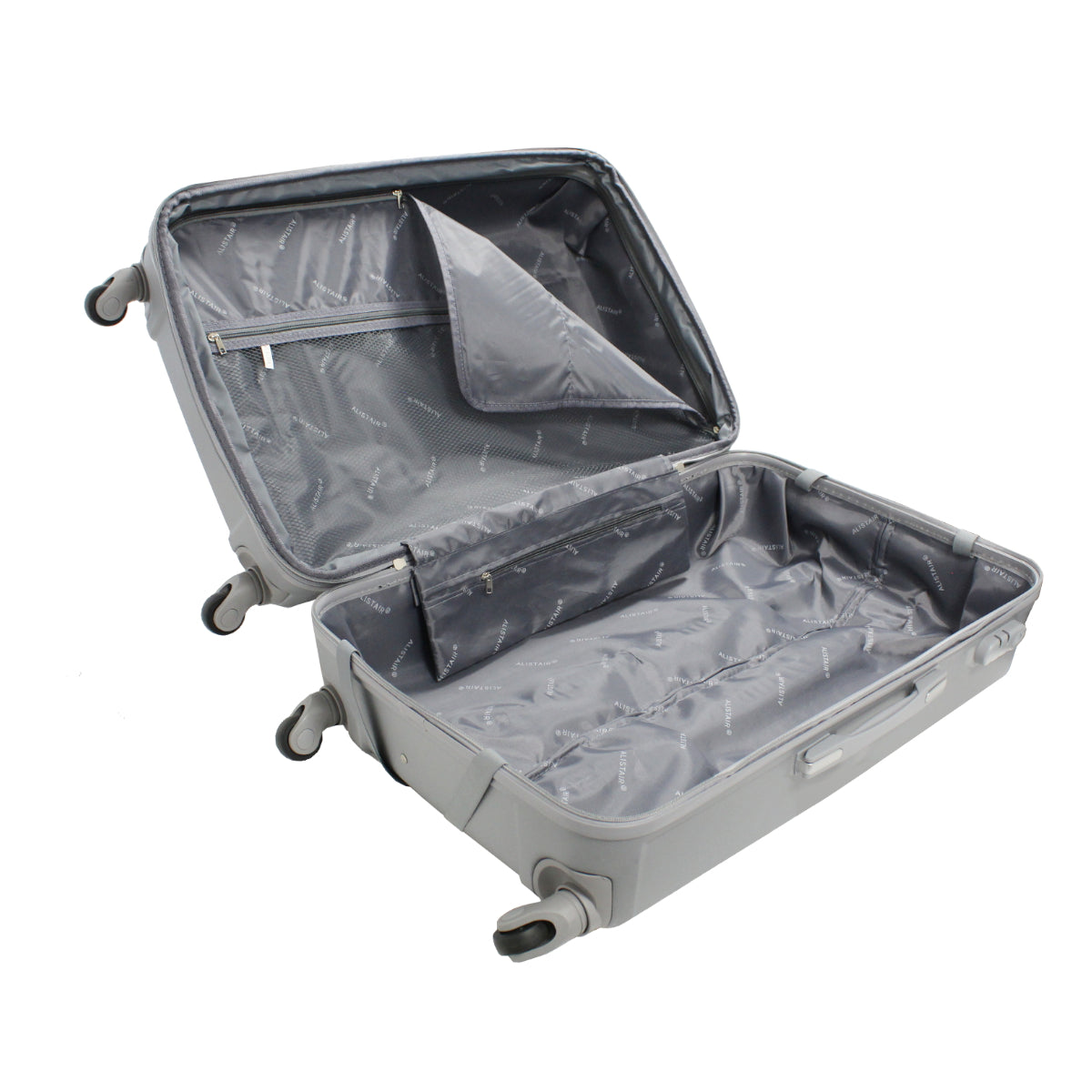 Set de 4 Valises 50cm-55cm-65cm-75cm + Vanitys S et XS Alistair - Collection Iron - 4 roues - ABS ultra résistant - Argent