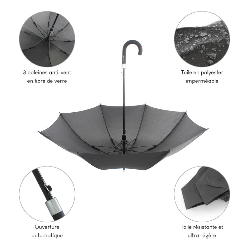 Alistair Parapluie Crook – Ultra Résistant - Ouverture / Fermeture Automatique