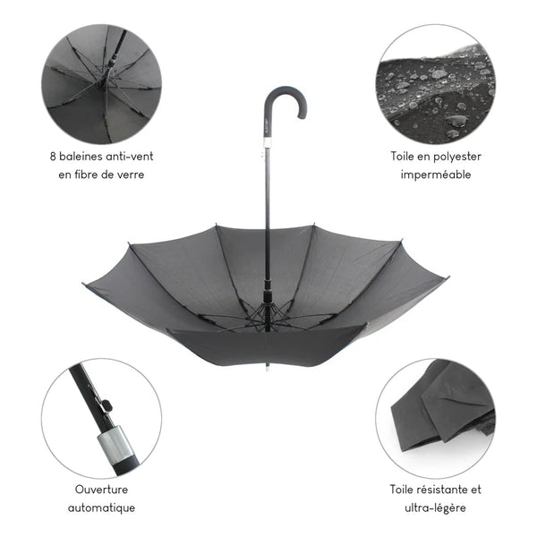 Alistair Parapluie Crook – Ultra Résistant - Ouverture / Fermeture Automatique