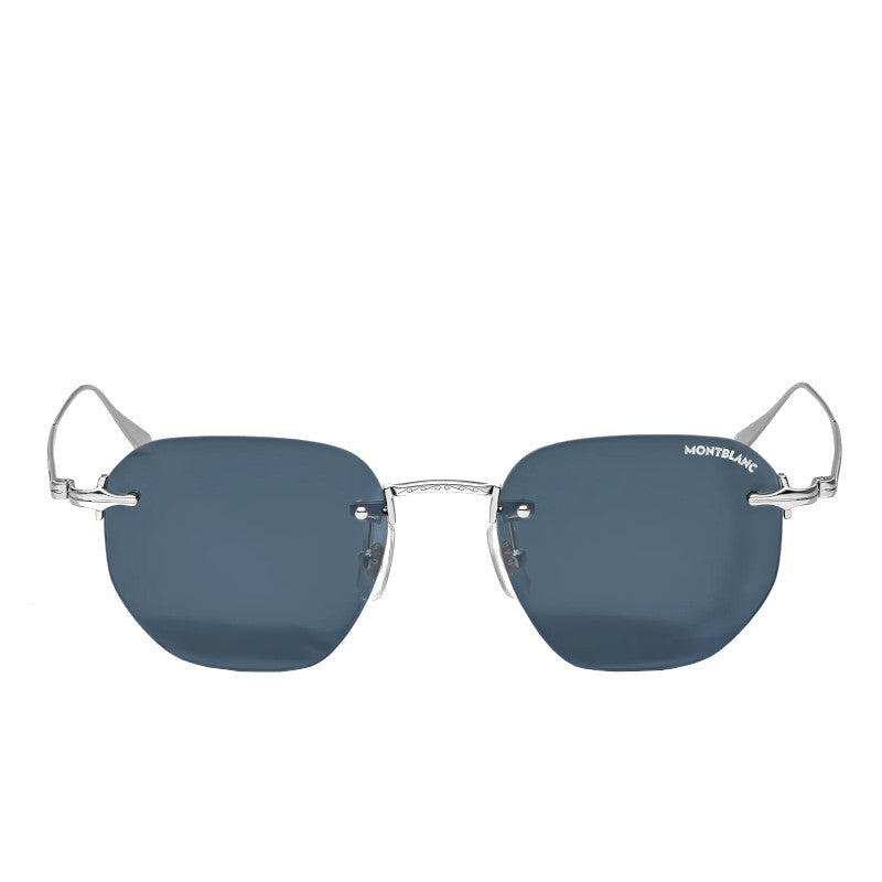 Lunettes de soleil rondes à monture métallique argentée