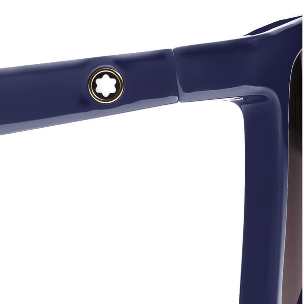 Lunettes de soleil carrées à monture injectée bleu