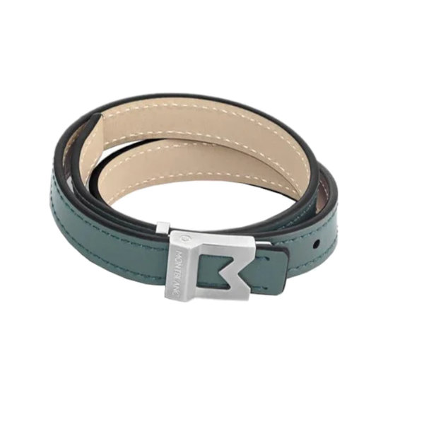 Bracelet M logo en cuir d'étain, taille réglable