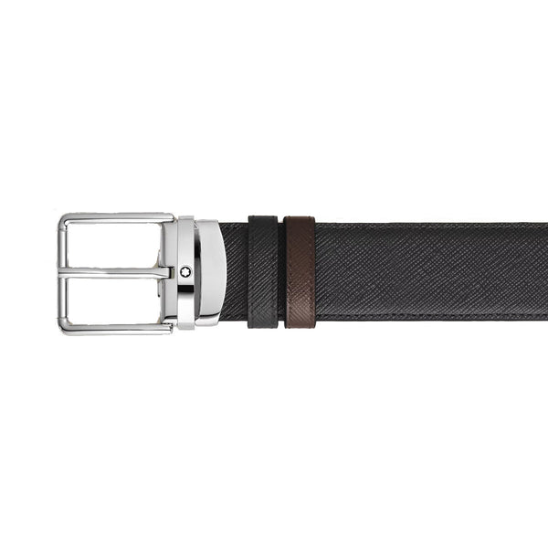 Ceinture Réversible Everyday Montblanc 35 mm en Cuir Sartorial Noir/Marron