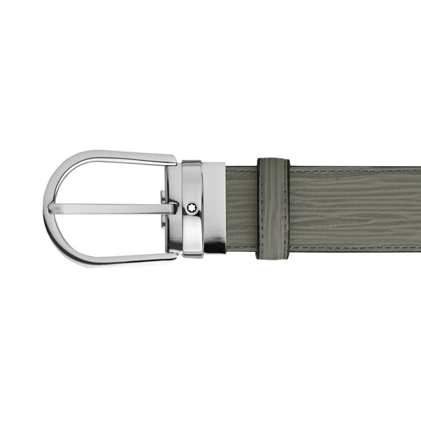 Ceinture à boucle fer à cheval de 35 mm en cuir gris moyen