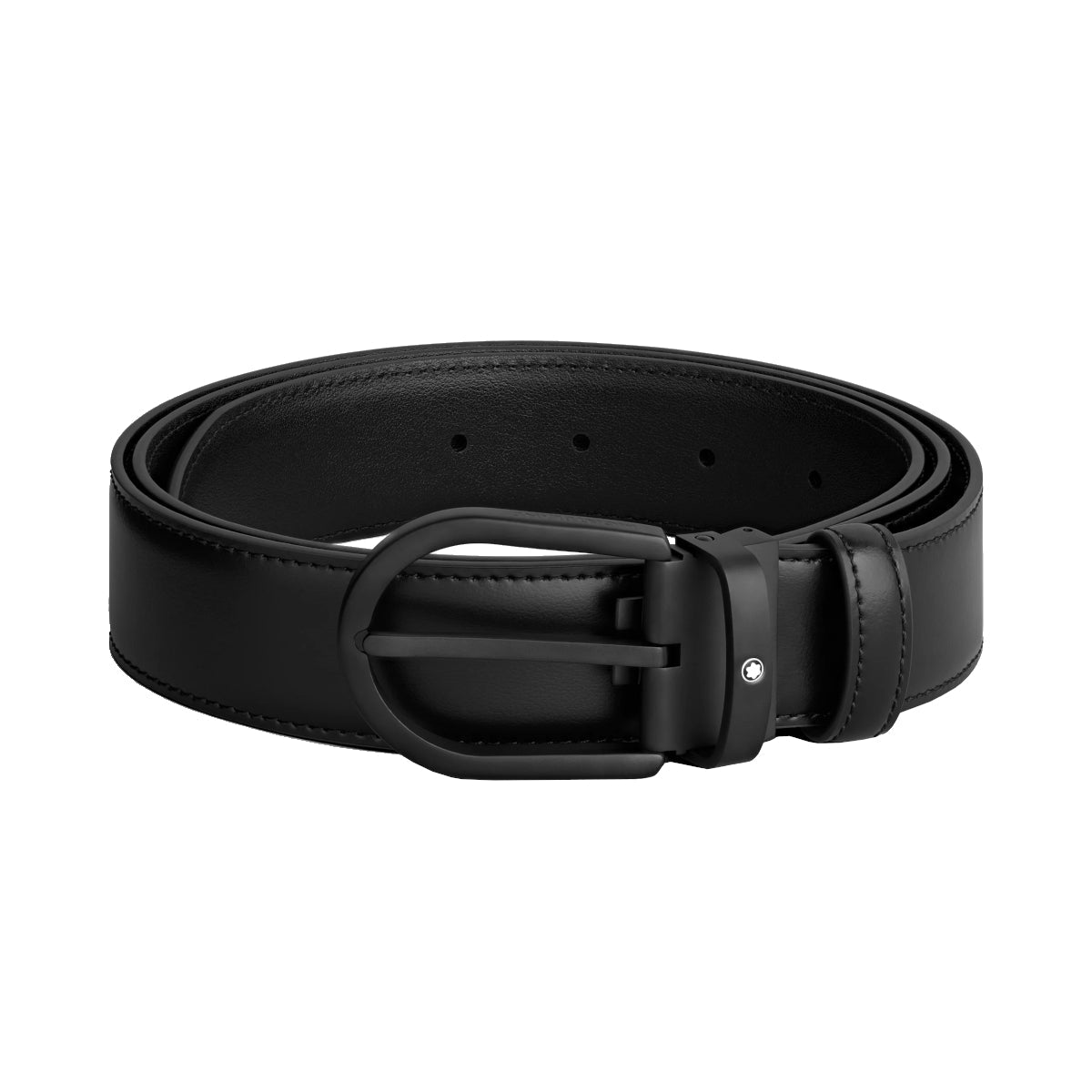 Ceinture à boucle fer à cheval de 35 mm en cuir noir