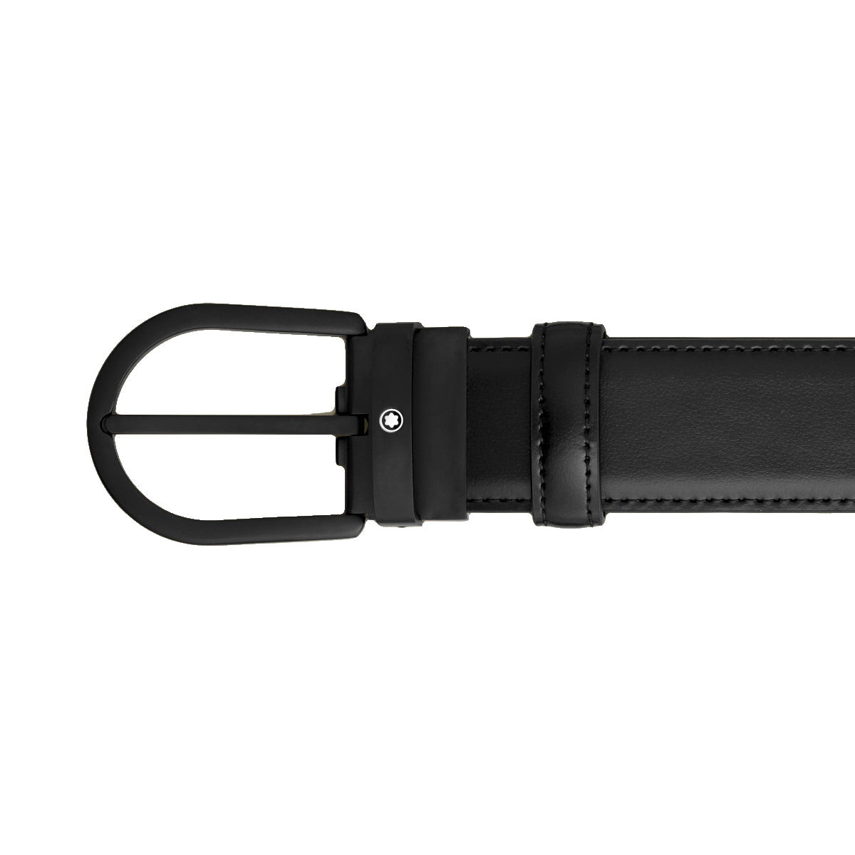 Ceinture à boucle fer à cheval de 35 mm en cuir noir