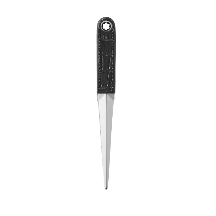 Coupe-papier Montblanc cuir embossé croco noir