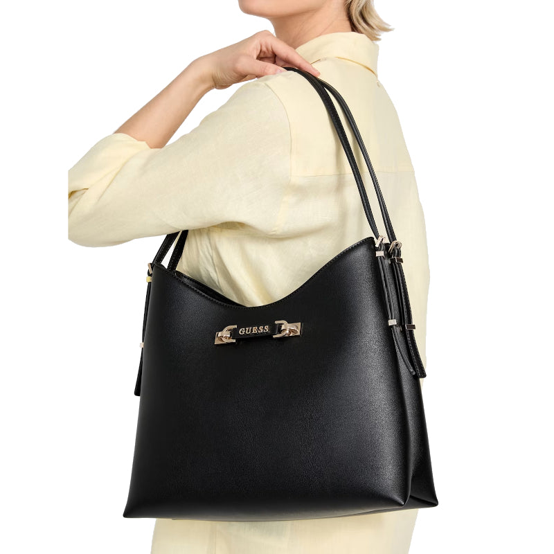 Grand sac hobo noir Lefia Guess