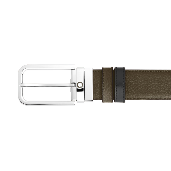 Ceinture Réversible 35 mm à boucle Rectangulaire Montblanc Grainé Vert