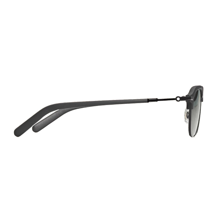 Lunettes de soleil Montblanc rectangulaires à monture en métal noire