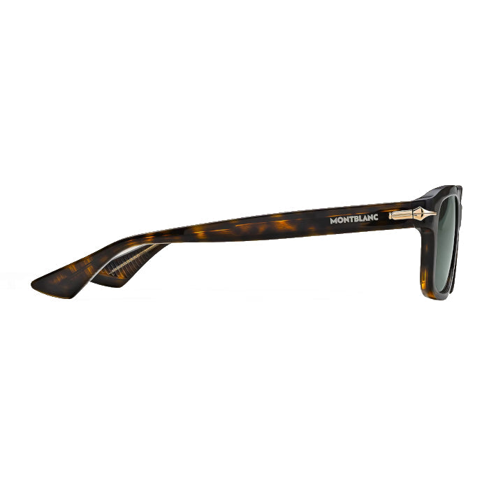 Lunettes de soleil Montblanc rectangulaires avec monture en acétate havane