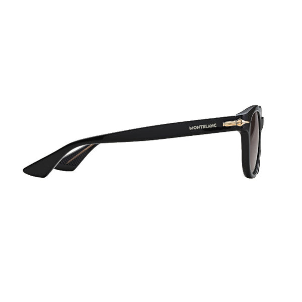 Lunettes de soleil Montblanc rondes à monture en acétate noir
