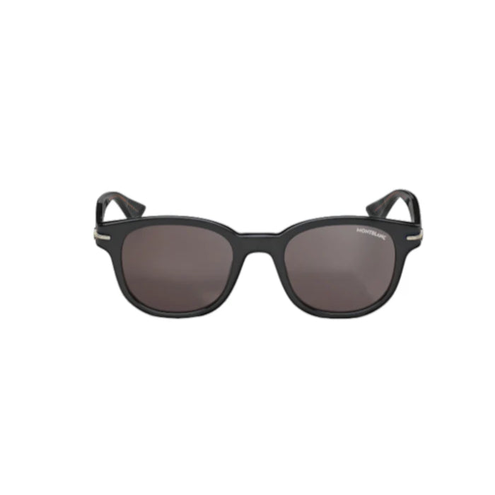 Lunettes de soleil Montblanc rondes à monture en acétate noir