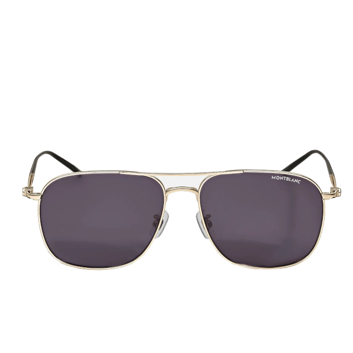 Lunettes de soleil carrée en titane couleur or