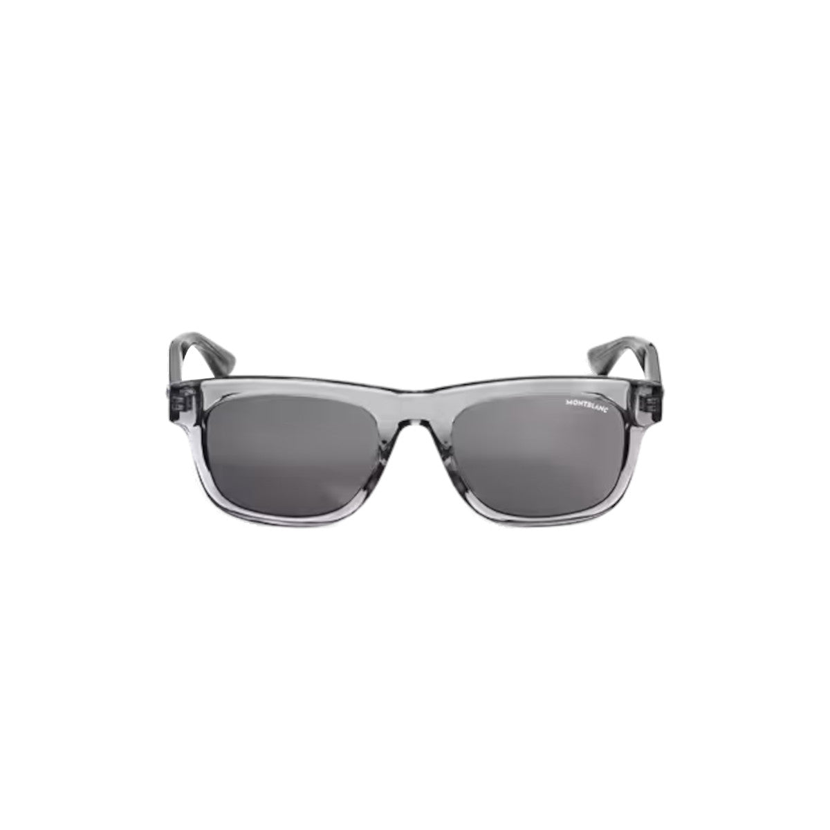 Lunettes de soleil carrées à monture grise en acétate