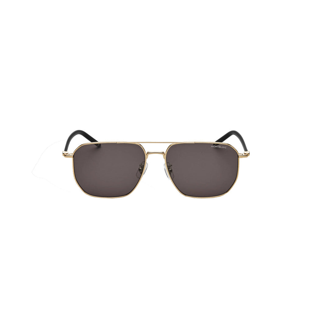 Lunettes de soleil carrées à monture métallique dorée