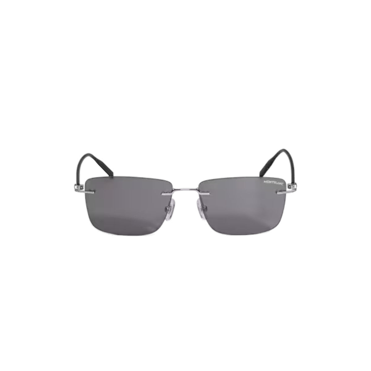 Lunettes de soleil rectangulaires à monture métallique argentée
