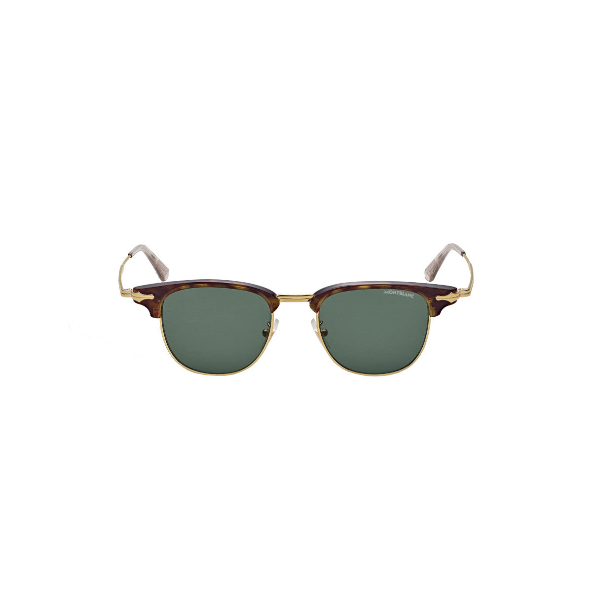 Lunettes de soleil rectangulaires à monture métallique dorée