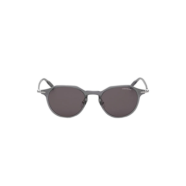 Lunettes de soleil rondes à monture injectée grise
