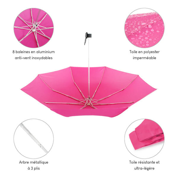Parapluie ultra compact et résistant - Anti vent et retournement - ALISTAIR - Marque française garantie 1 an