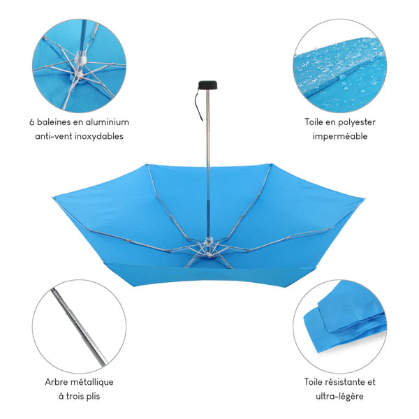 Parapluie ultra compact et résistant - Anti vent et retournement - ALISTAIR - Marque française garantie 1 an