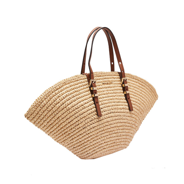 Petit sac fourre-tout Michael Kors Isa en paille crochetée à la main