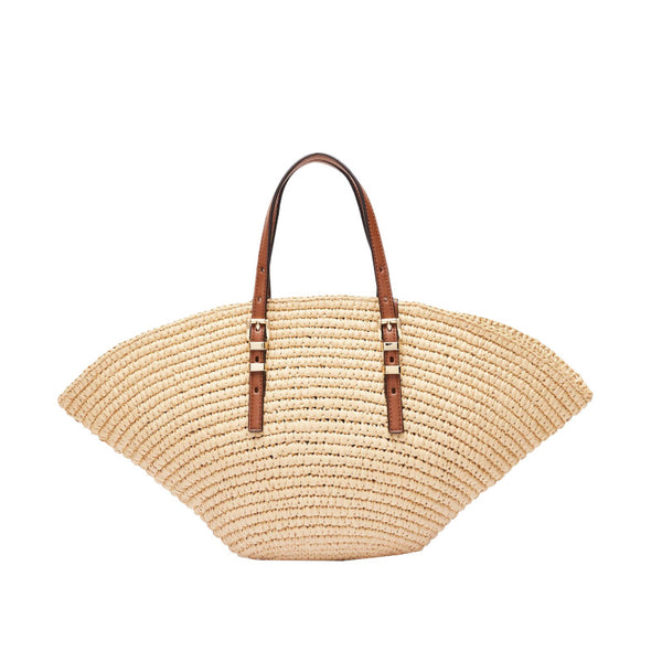 Petit sac fourre-tout Michael Kors Isa en paille crochetée à la main