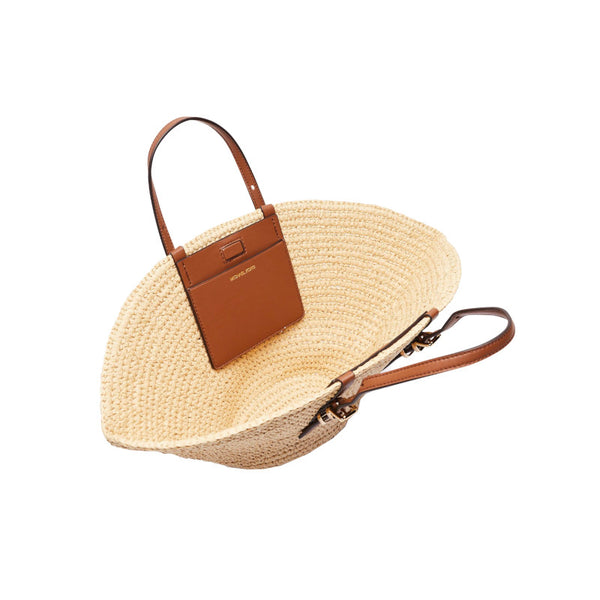 Petit sac fourre-tout Michael Kors Isa en paille crochetée à la main