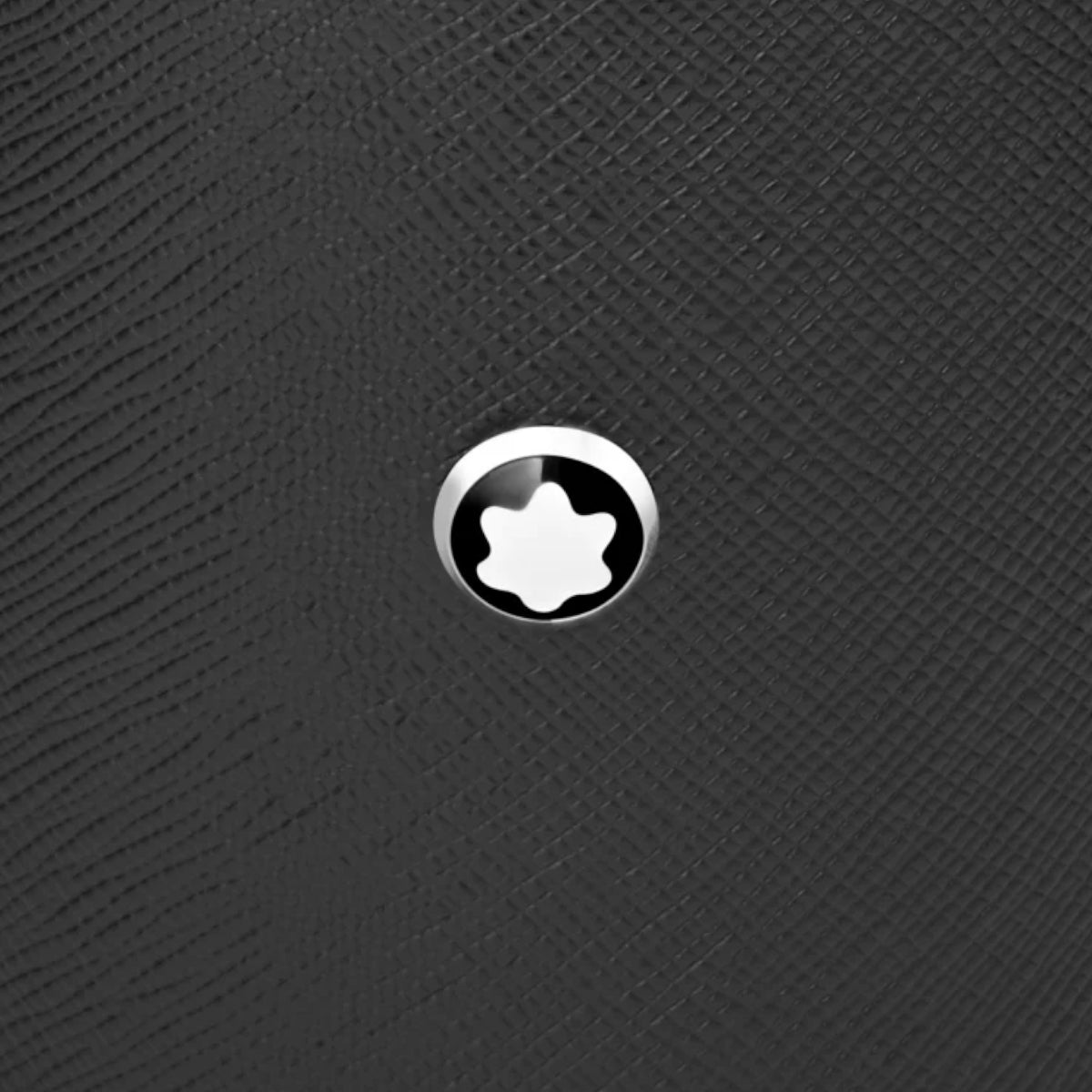 Porte-stylo rond en cuir noir