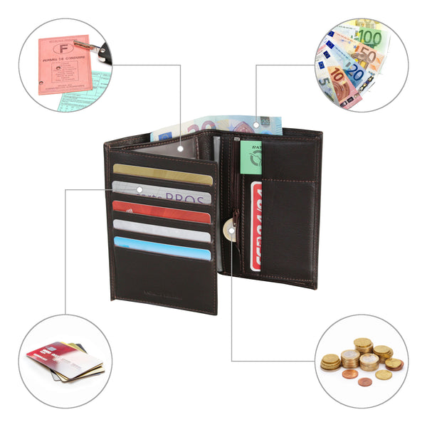 Portefeuille 2 Volets Cadwell Marron