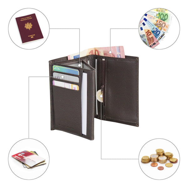 Portefeuille 2 Volets Cadwell Marron