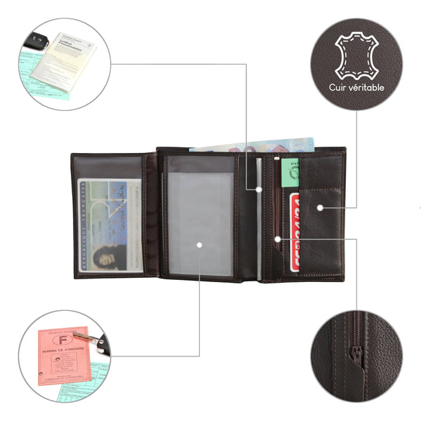 Portefeuille 2 Volets Cadwell Marron