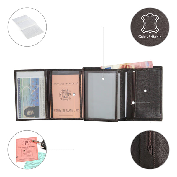 Portefeuille 2 Volets Cadwell Marron