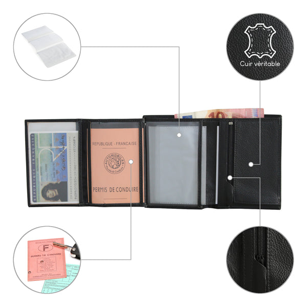 Portefeuille 2 Volets Cadwell Noir