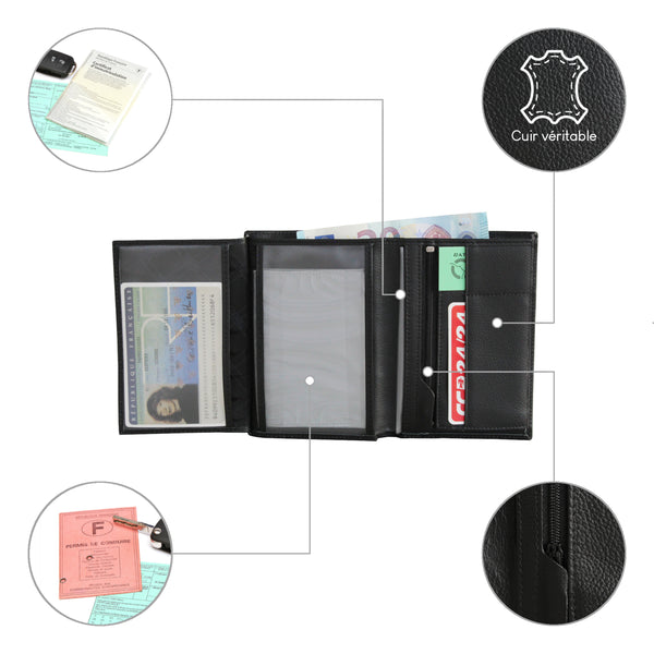 Portefeuille 2 Volets Cadwell Noir
