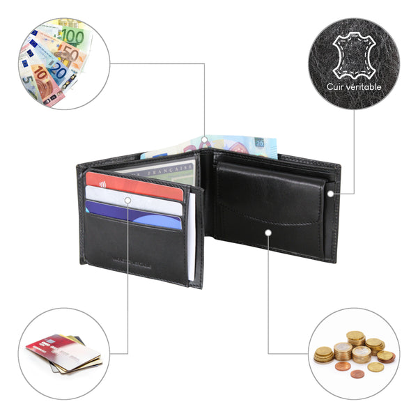 Portefeuille Italien Cadwell Noir