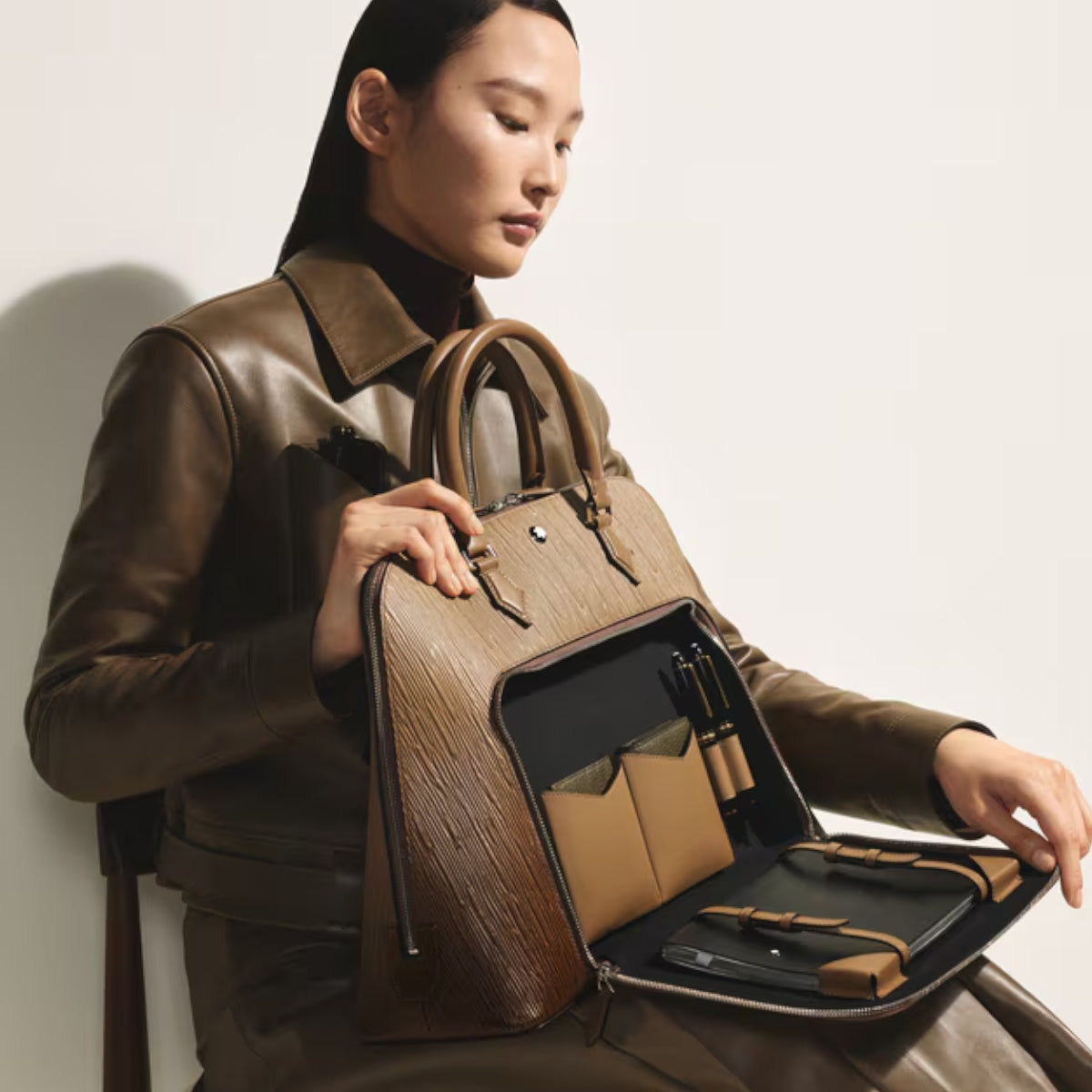 Sac à main de voyage Montblanc effet sfumato