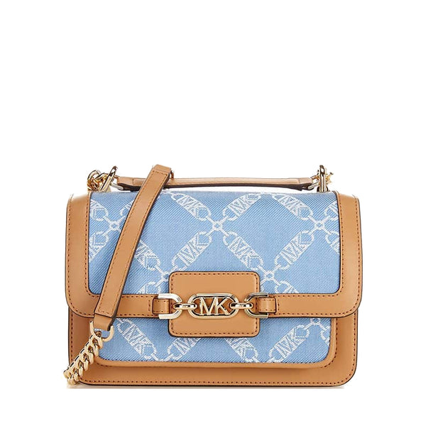 Grand sac à bandoulière en denim chiné Michael Kors