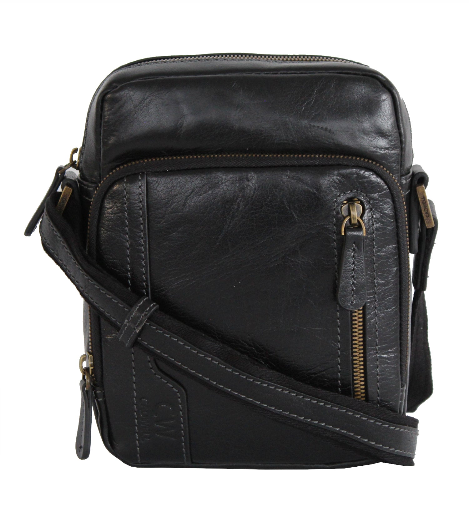 Sacoche Cadwell 100 % Cuir de vachette –  Noir