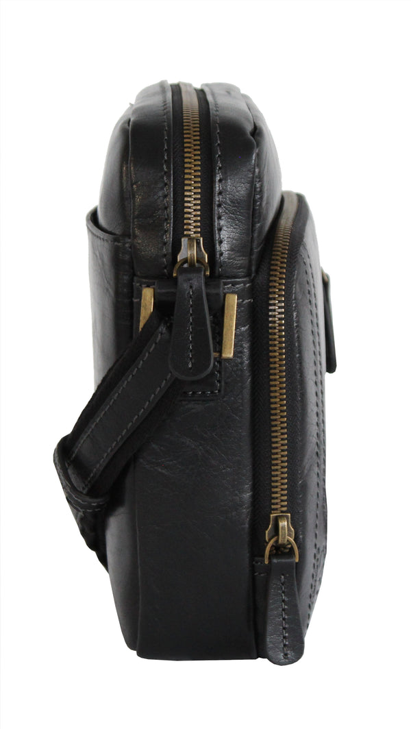 Sacoche Cadwell 100 % Cuir de vachette –  Noir