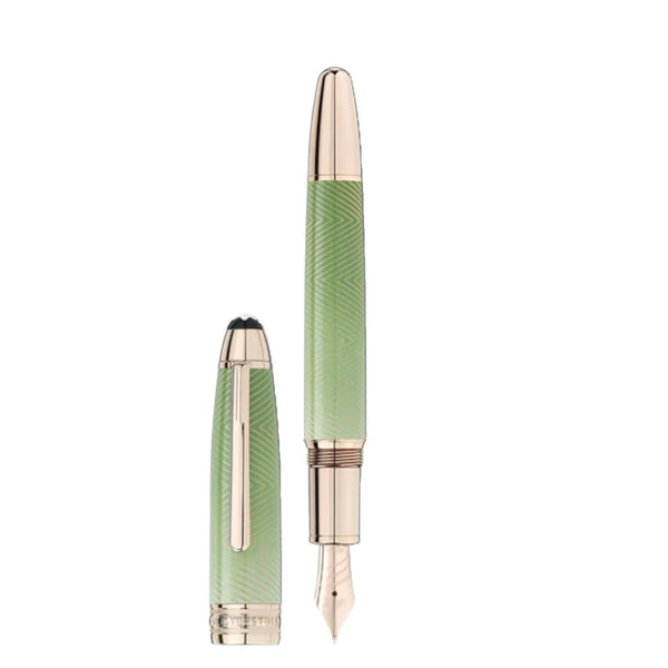 Stylo plume Montblanc Incurvée Meisterstück Calligraphy Solitaire Celadon Dégradé