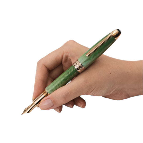 Stylo plume Montblanc Incurvée Meisterstück Calligraphy Solitaire Celadon Dégradé