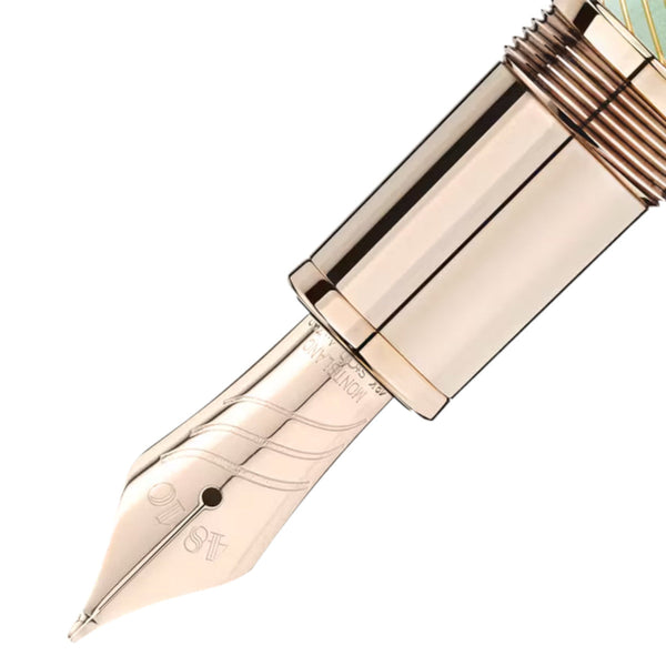 Stylo plume Montblanc Incurvée Meisterstück Calligraphy Solitaire Celadon Dégradé