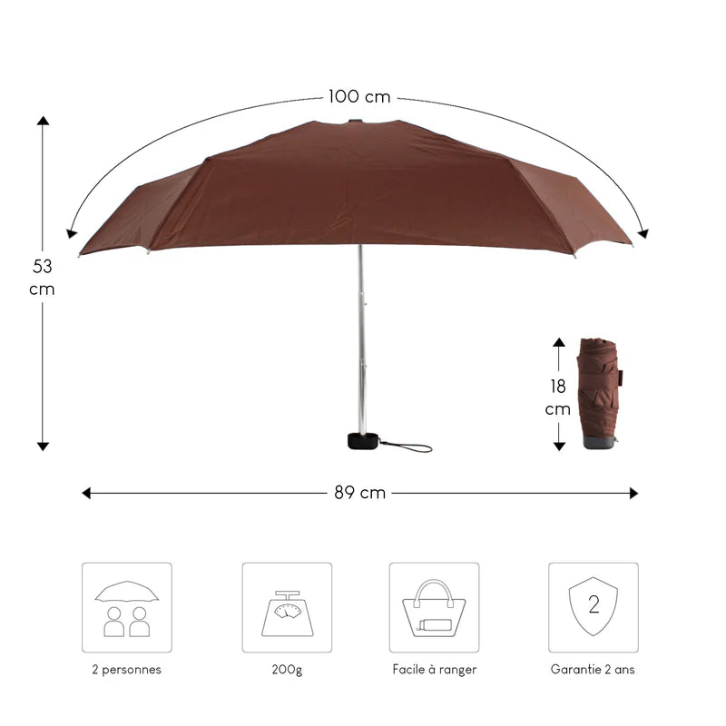 Parapluie ultra compact et résistant - Anti vent et retournement - ALISTAIR - Marque française garantie 1 an