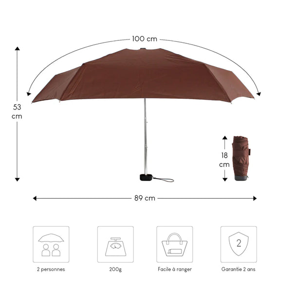Parapluie ultra compact et résistant - Anti vent et retournement - ALISTAIR - Marque française garantie 1 an