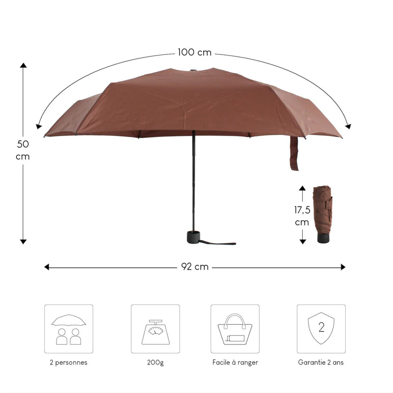 Parapluie ultra compact et résistant - Anti vent et retournement - ALISTAIR - Marque française garantie 1 an