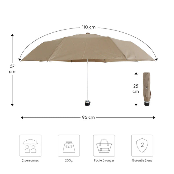Parapluie ultra compact et résistant - Anti vent et retournement - ALISTAIR - Marque française garantie 1 an